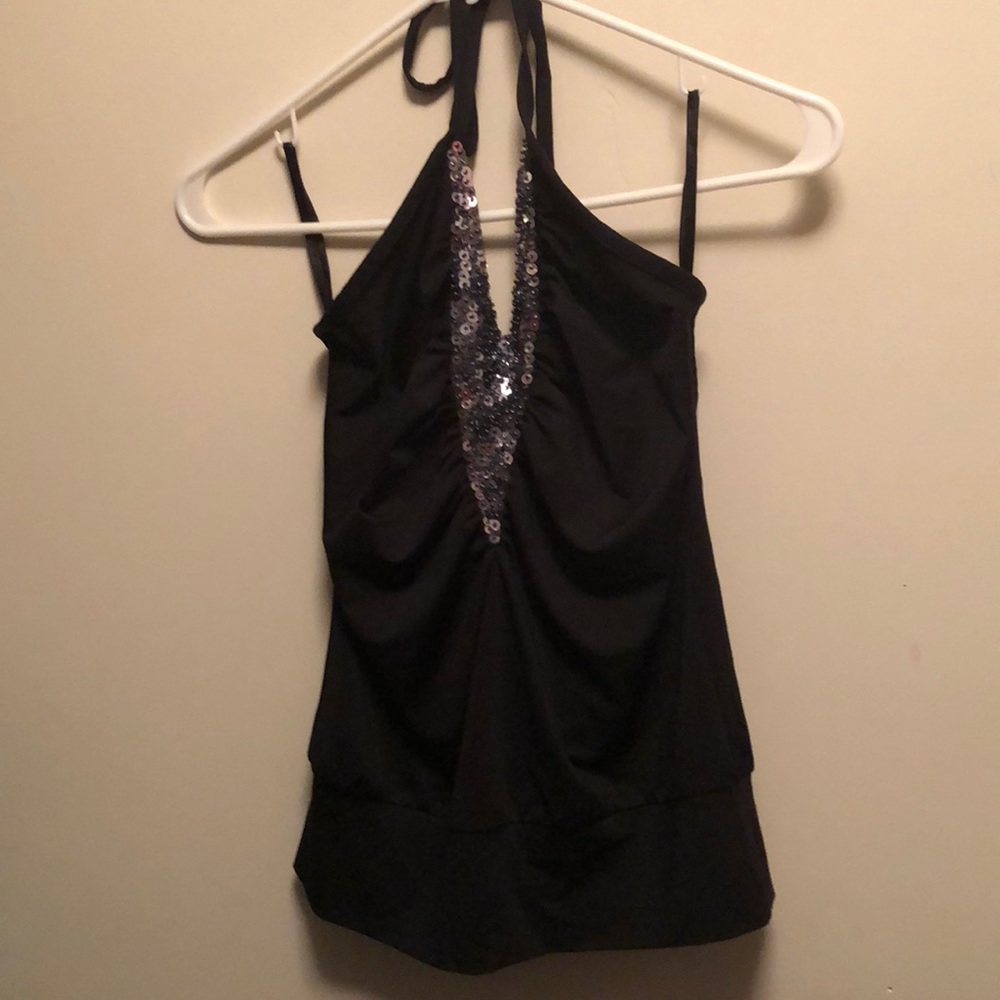 Party Halter Top with Sequins & Beads